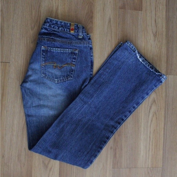 Blue Asphalt Low Rise Boot Cut Women's Jeans - Picture 1 of 8